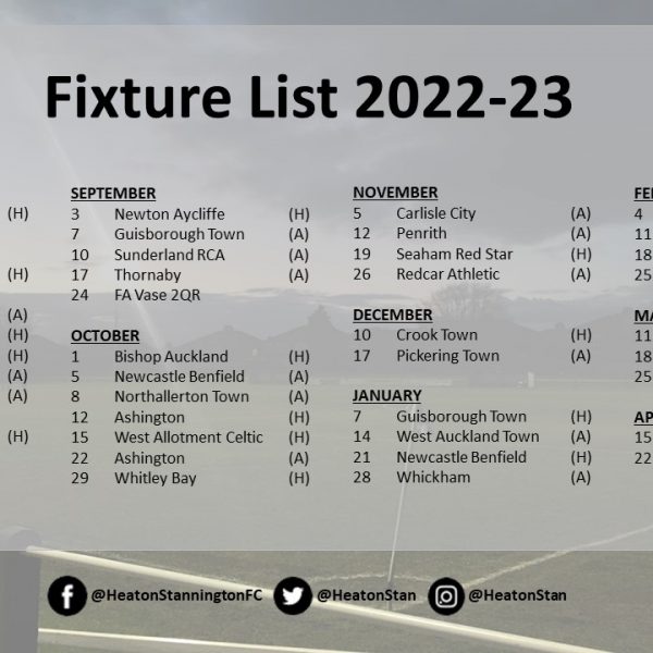 League fixtures – 22/23