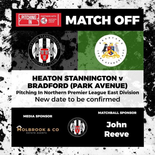 Heaton Stan v Bradford PA – Match Postponed
